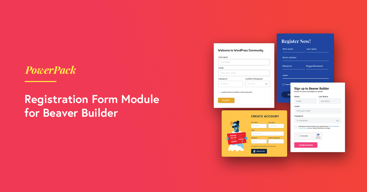 Beaver Builder Registration Form Module PowerPack for Beaver Builder